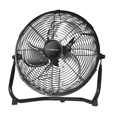 3-Speed High-Velocity Industrial Heavy Duty Metal Floor Fan in Black with Tilting Head -  FOJOHSEN, W1SA10FAN5528-20