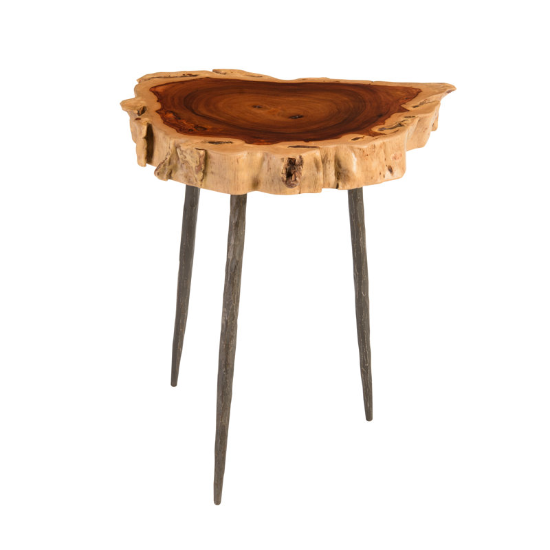 Makha Burled Wood End Table