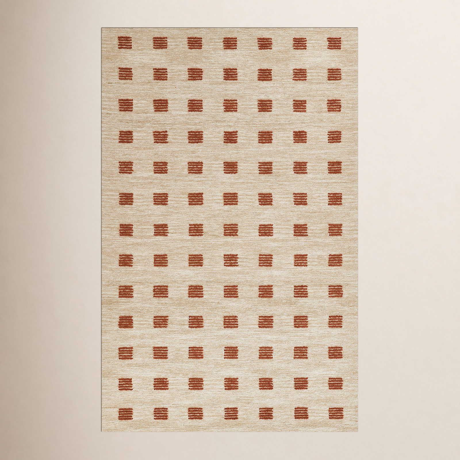 Lanora Hand Tufted Wool Red Rug, Rectangle 3'6" x 5'6"
