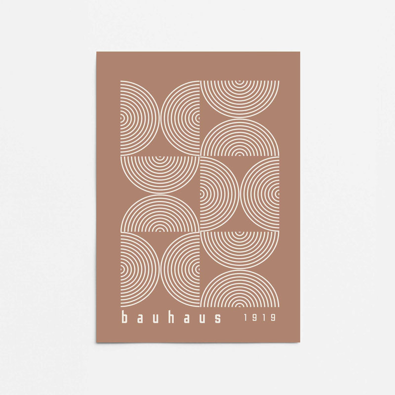 Affiche de composition brun Bauhaus II, Ne s’applique pas, H 24 po x l 18 po x P 0,1 po, Impression sans cadre