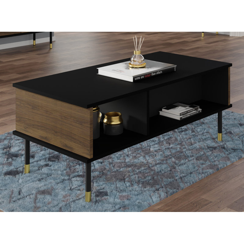 Sherwood Coffee Table With Storage Space, Black/Catania oak
