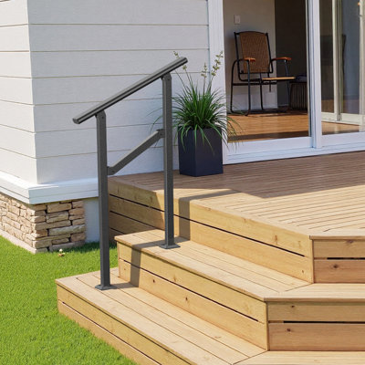 2 Steps Hand Rails For Outdoor Steps, Wrought Iron Handrails For Outdoor Steps