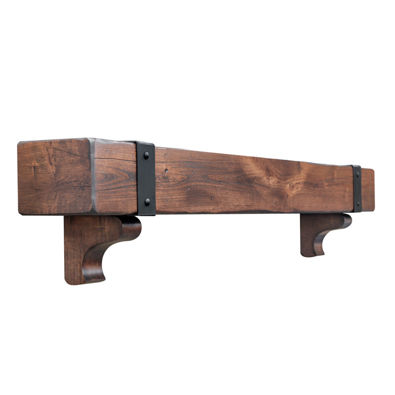 Villa Fireplace Mantel with Steel Straps, 48"