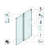 60x60" Fixed & Sliding Shower Door, Round Tube Hardware, Round Tube Hardware, Clear Glass Shower Door, 3/8″ (10mm) SGCC Tempered Glass, Stainless Steel, Matte Black