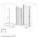 24"x 72" Pivot Shower Door with Half Frame, 1/4" Tempered Glass