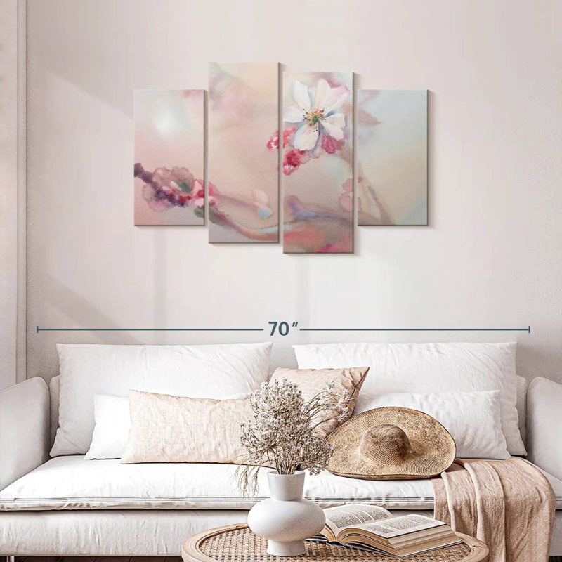 Harnek Sakura en fleurs au printemps, H 27 po x l 43 po
