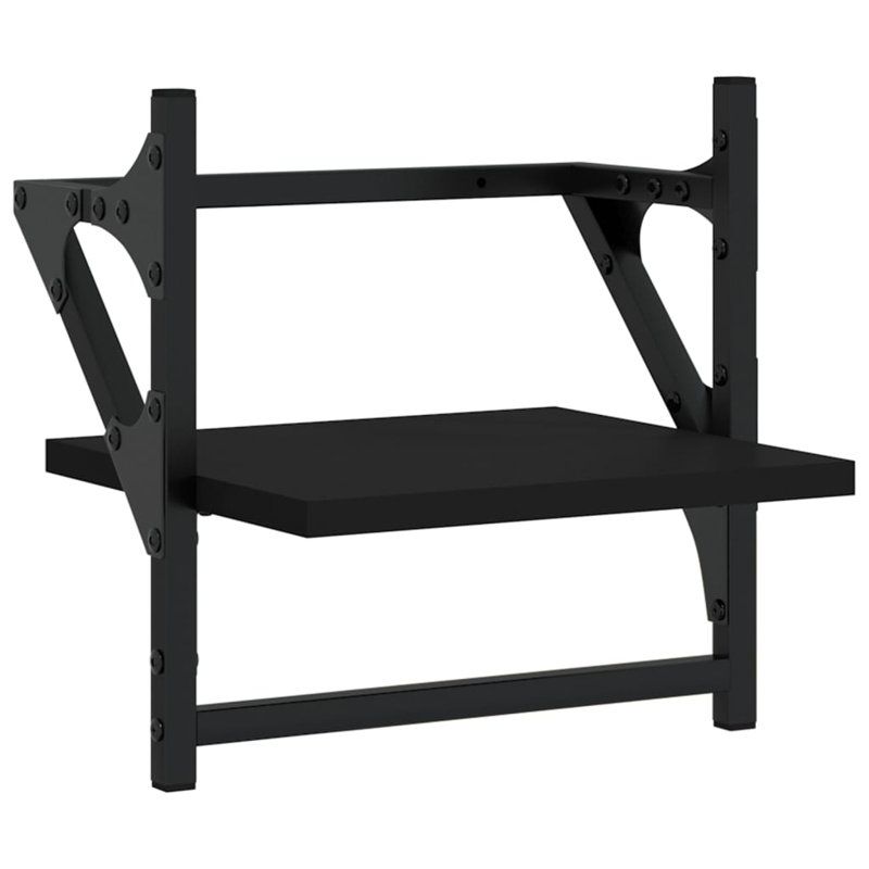 Emeka 5 Piece Bracket Shelf with Towel Bar, Black