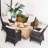 4 - Person Outdoor Patio Dining Set With Fireplace Table , Cushions Included