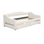 Lit de jour simple rembourré beige avec ceinture à DEL, 2 tiroirs et cadre pour éclairage de maison rustique, chambre de détente en bois-226908181