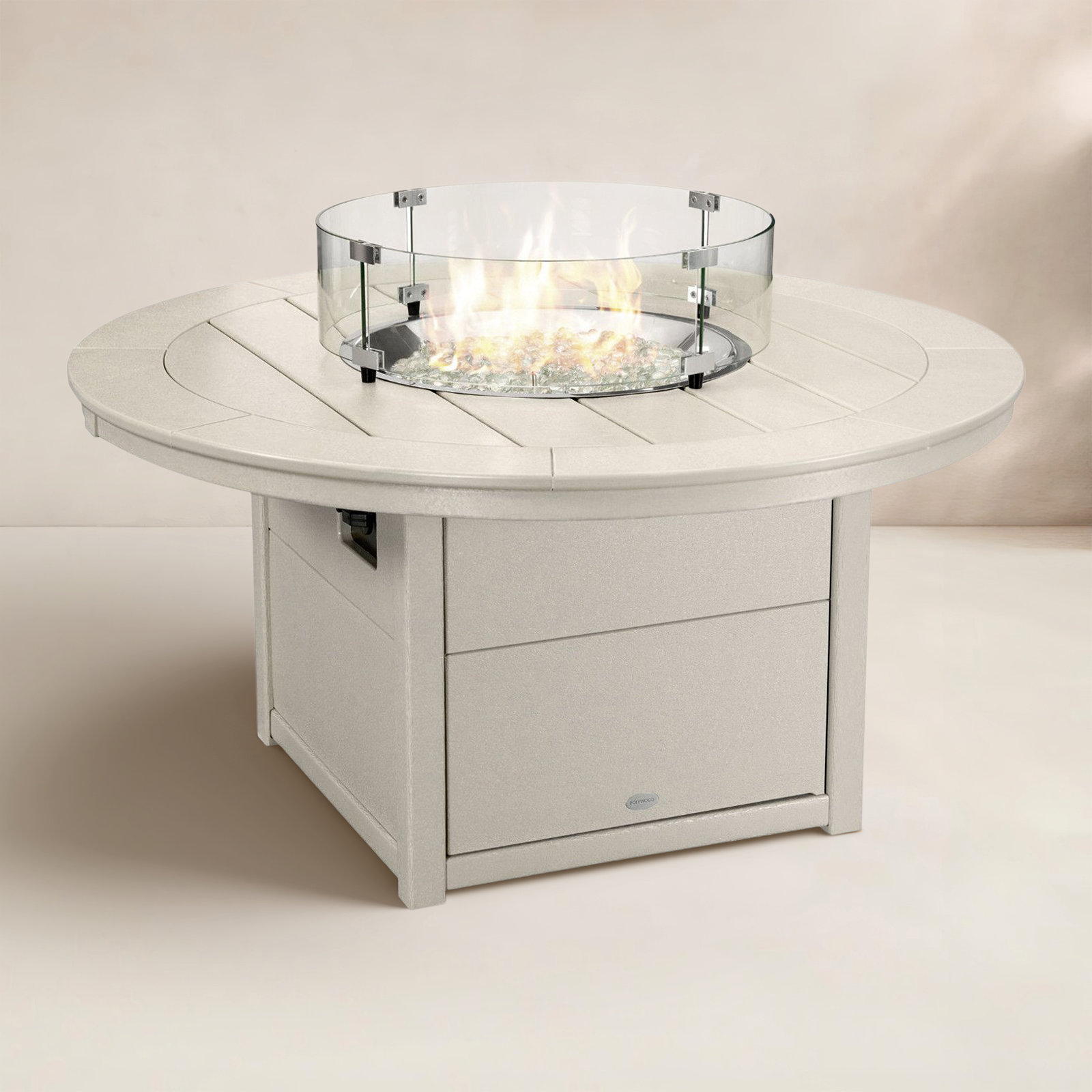 POLYWOOD Round 48" Fire Pit Table, Sand