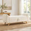 Banc de rangement moderne en velours côtelé de 145 cm de large, avec espace de rangement intégré et pieds en bois. Convient aux chambres et aux couloirs. Couleur : beige.