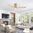 52 In. 3 Solid Wood Blades Flush Mount Ceiling Fan With Led Light-1669664775-1669664773