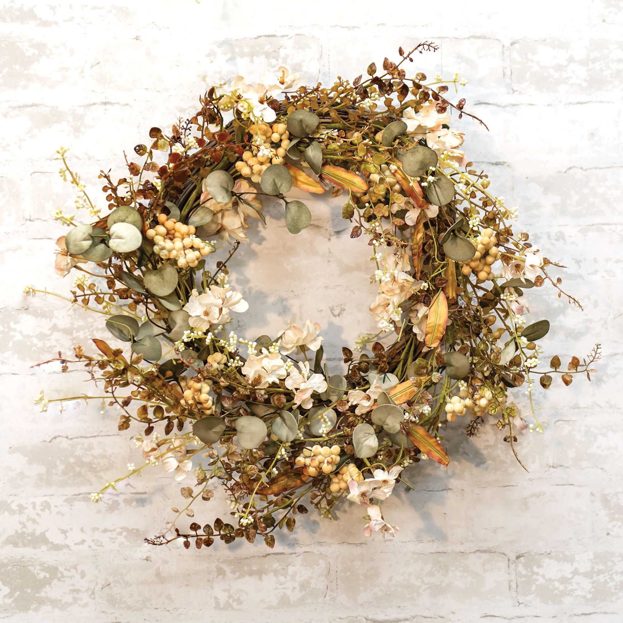 Primrue Faux Mixed Assortment 22'' Wreath | Wayfair