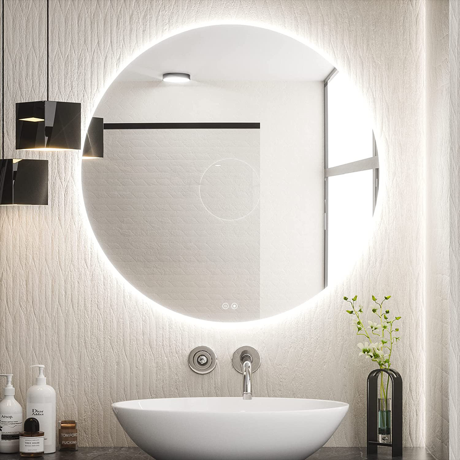 Ivy Bronx Molly Round LED Wall Mirror - Wayfair Canada