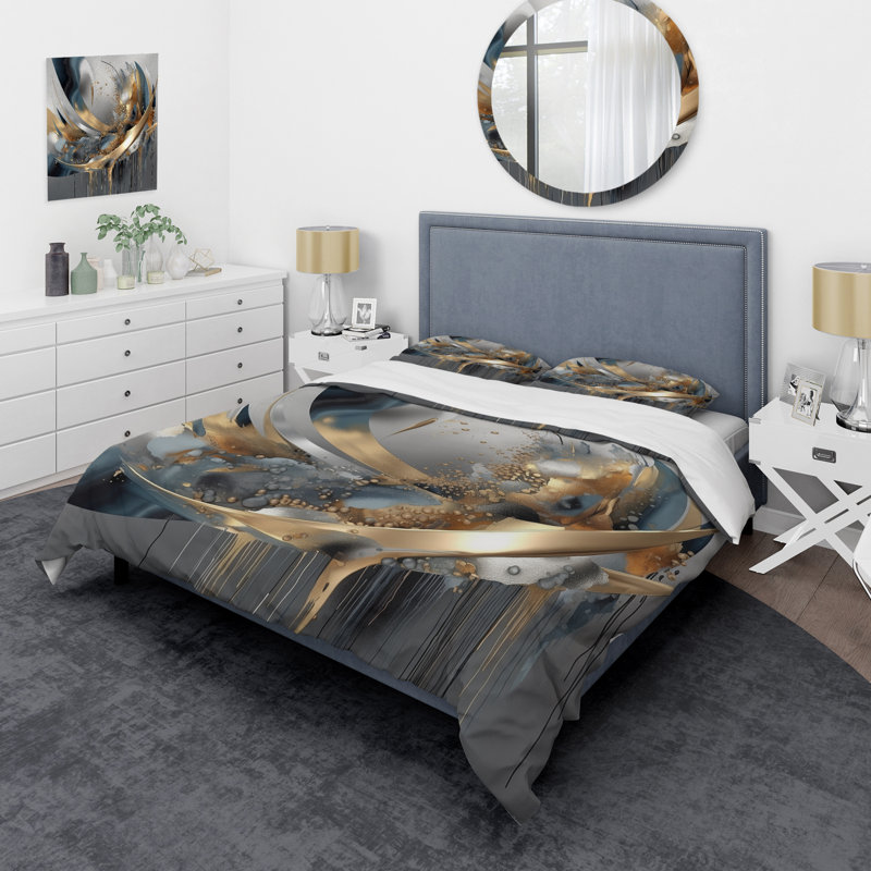 Ensemble de housse de couette Abstract Shapes And Infinity Lines I - Abstract Shapes