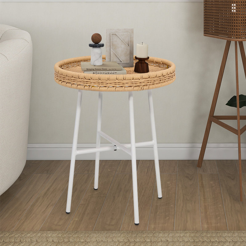 Table basse d'extérieur Lasell, Naturel, 18 po de diamètre