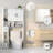 32"W Freestanding Over The Toilet Storage,Bathroom Storage Cabinet,Farmhouse Bathroom Cabinet with Barn Door and Adjustable Shelves for Bathroom, Restroom, Laundry, Home Space-Saving Rack, White
