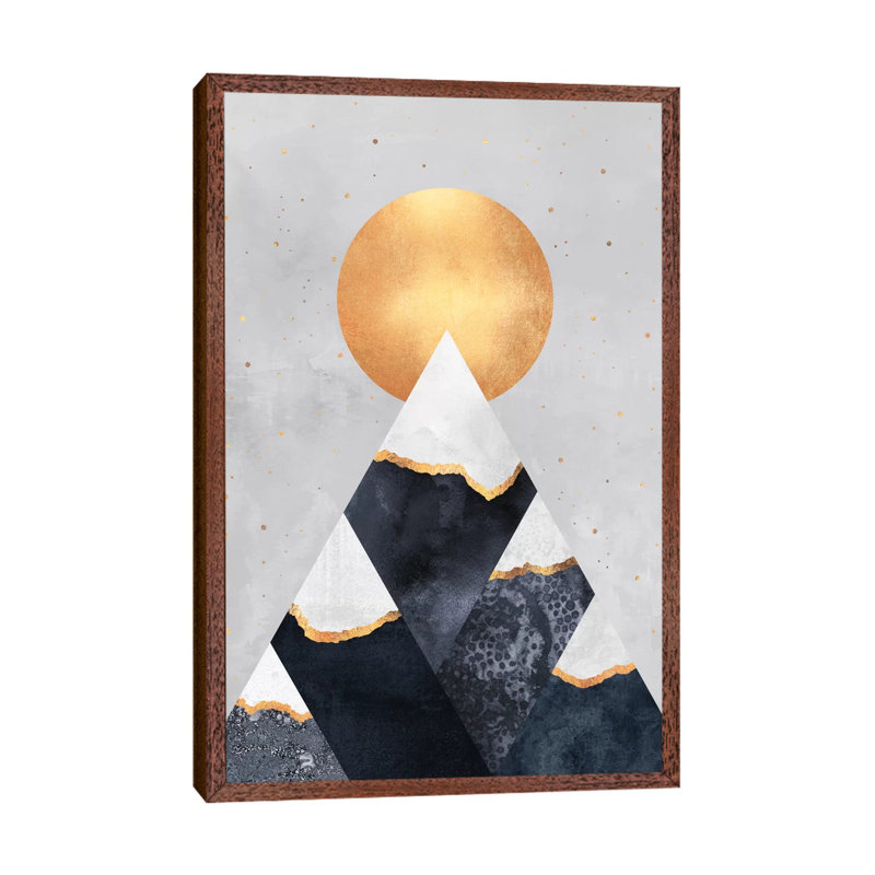 Winter Mountains - Print on Canvas, 66.04 cm H x 45.72 cm W, Brown Framed