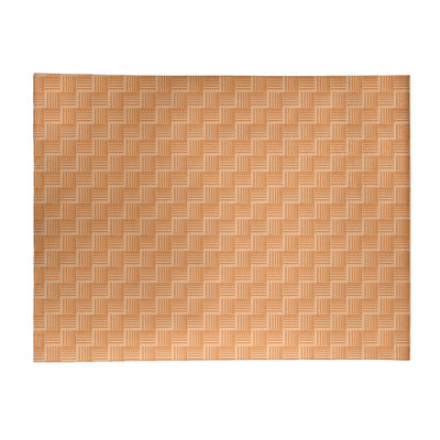 Tapis de zone orange/orange rayures basketweave monochrome
