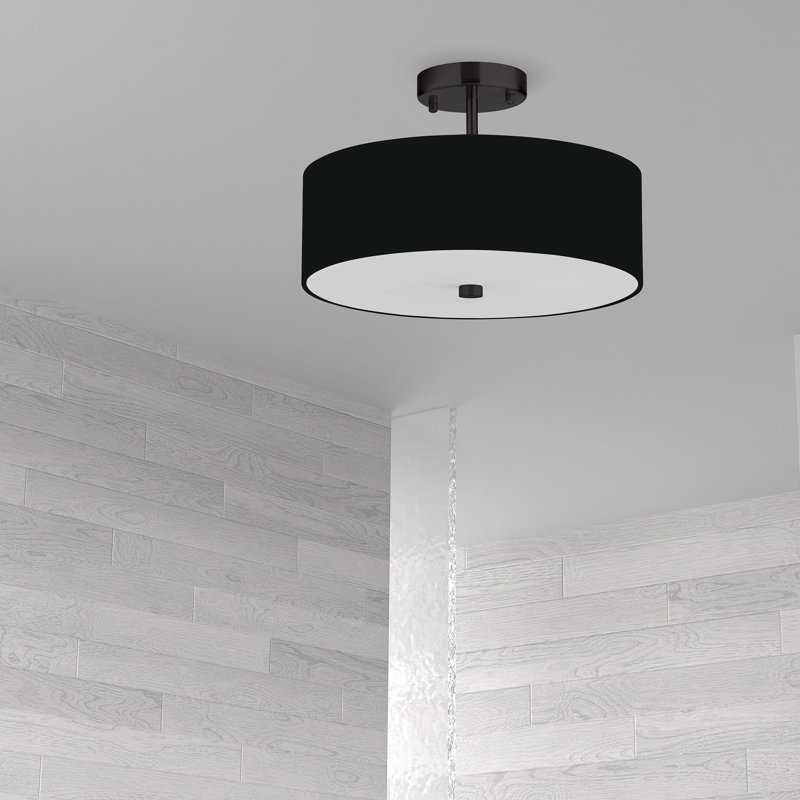 Plafonnier semi-encastré 60 W Bal devant, Noir