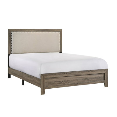 Lit tapissier simple brun Mille