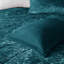 Édredon en velours simple / simple TG - Diamant bleu sarcelle avec coussin décoratif lavable à la machine, fer à vapeur pour une finition lustrée