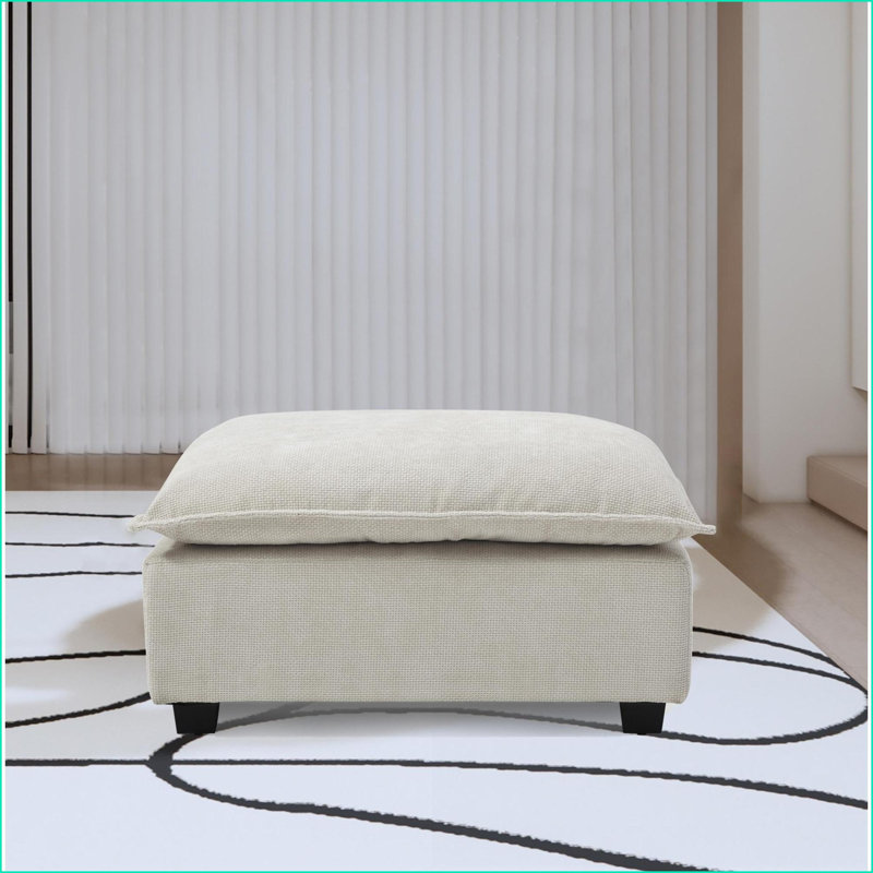 Canapé modulaire avec repose-pieds, chenille verticale moderne | Noir | Bois massif
