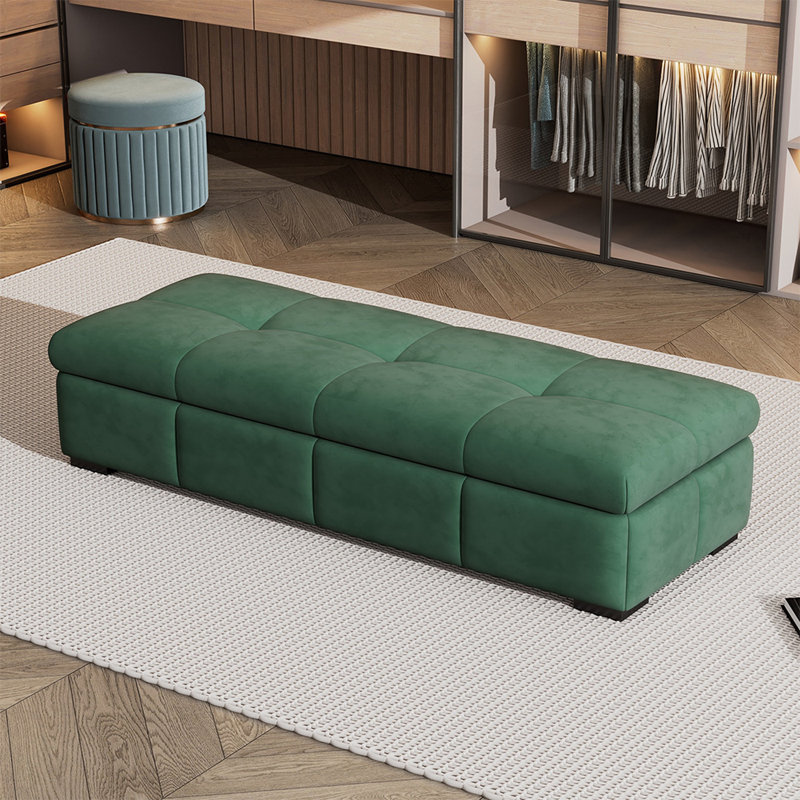  Upholstered Bench, Green