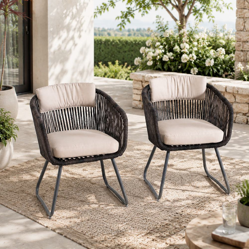 Chaise de patio avec coussins Melissa