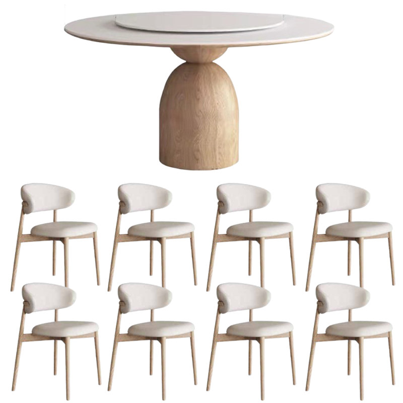 Ensemble de chaises rondes en bois massif, H 29,5 po x L 59 po x l 59 po