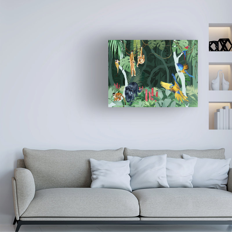 " Jungle Party ", 18" H x 24" W x 2" D