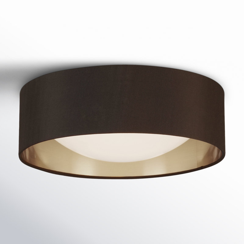 Plafonnier encastré 1 lumière DEL Murphie, Noir / doré, H 4,33 po x l 12,4 po x P 12,4 po