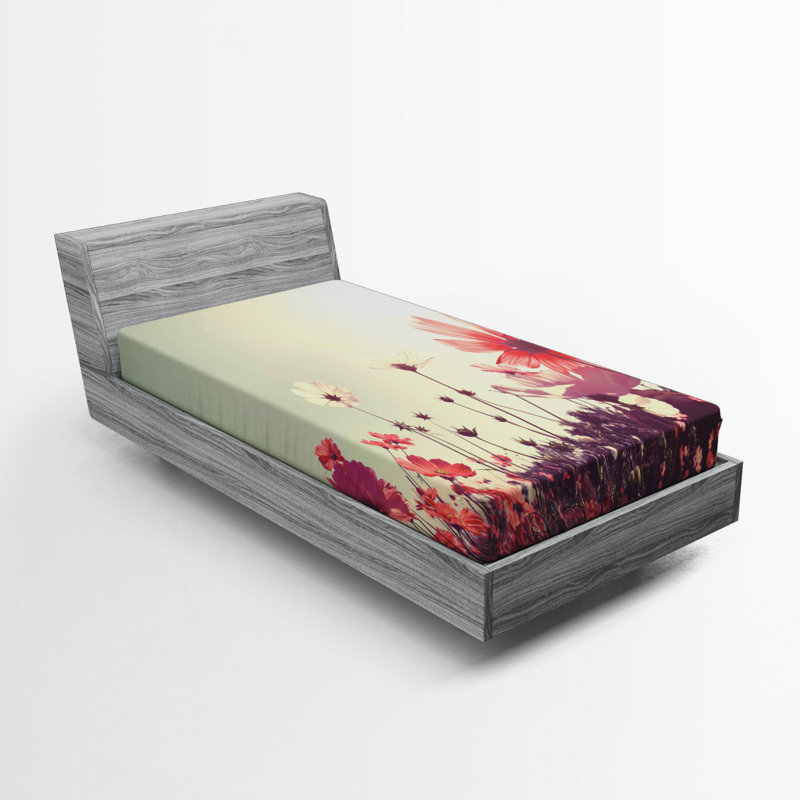 Drap-housse pour jardin fleur, Drap-housse simple TG