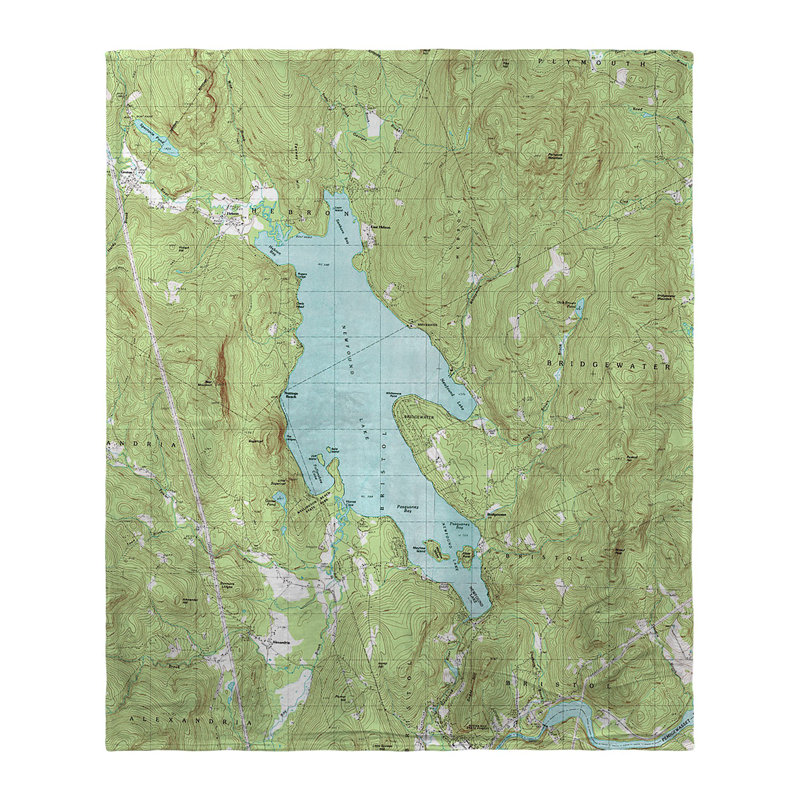 Jeté de carte nautique de New retrouvé Lake, NH