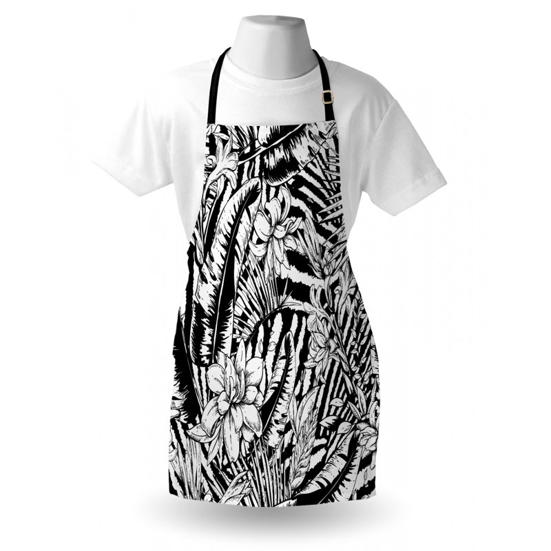 Tablier de fleurs et feuilles jungle