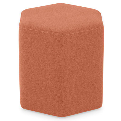 Brock 16"W Upholstered Hexagon Footstool with Space-Saving Design