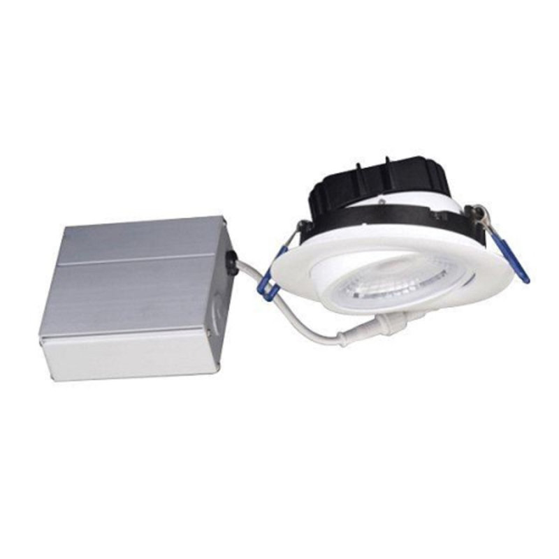 Ensemble de lumières encastrées blanches STRAK à DEL de 3 pouces avec cardan 3000K (blanc chaud), 7 W, 560 Lm, à intensité variable, avec boîte de jonction - ENERGY STAR