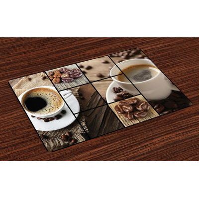 Caden Coffee Mugs Wood Table Placemat