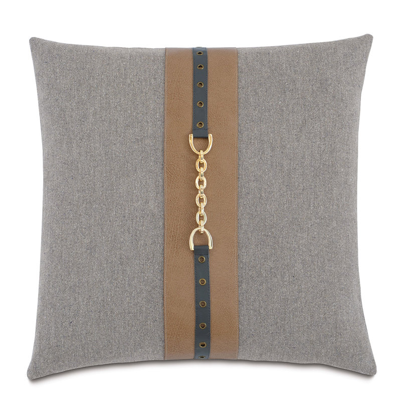 Arthur Appliqued Cotton Blend Throw Pillow, Polyester