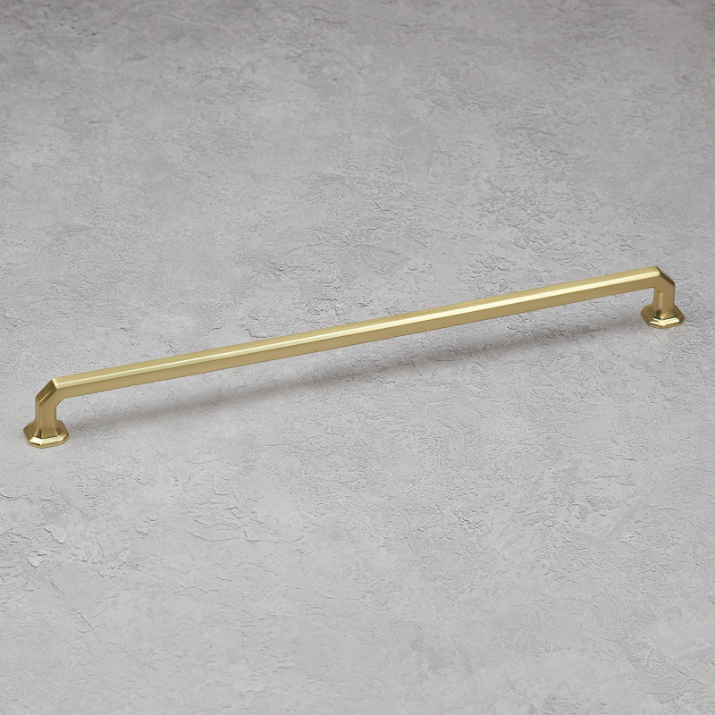 Satin Brass Octagon D-Bar Handles & Coordinating Knob, 320mm Handle