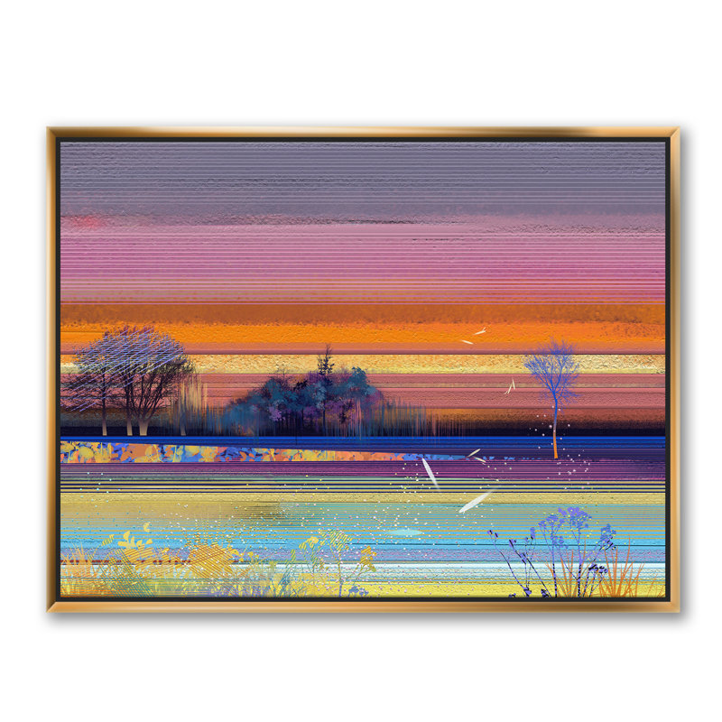 «Mystery Trees in Mauve and Green Landscape», reproduction d'impression sur toile, H 30 po x l 40 po x P 1,5 po