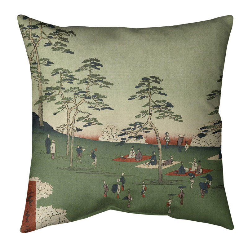 Coussin Utagawa Hiroshige View from Asuka Hill, 28 po x 28 po, Vert