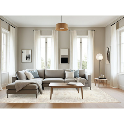 Tapis oriental crème / gris