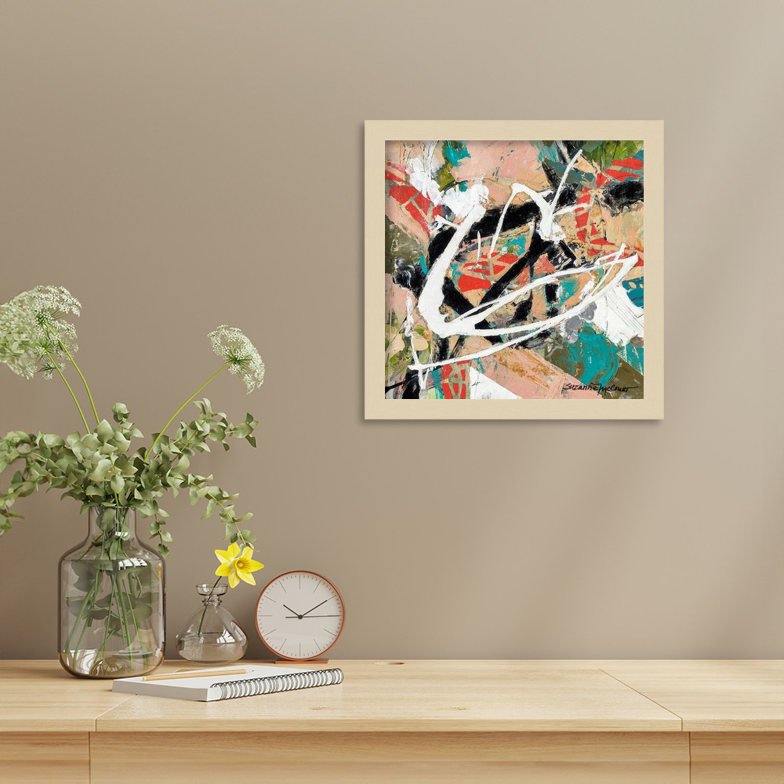 Sutter "Stacked" Print by Suzanne McCourt, Brown, 13" H x 13" W