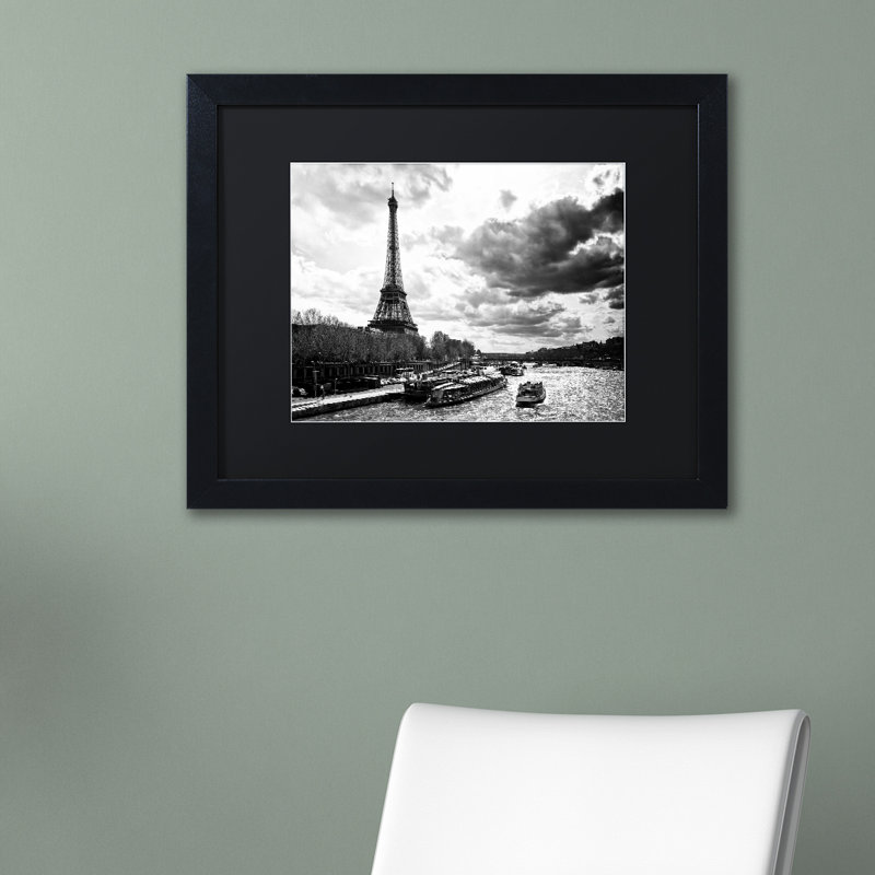 " Romantic Stroll In Paris " by Philippe Hugonnard, 16" H x 20" W x 0.5" D, Mat Black