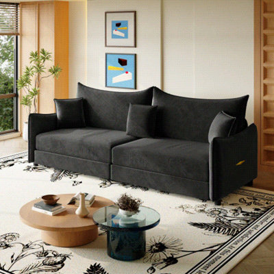 Space-Saving 3-in-1 Convertible Velvet Sofa Bed