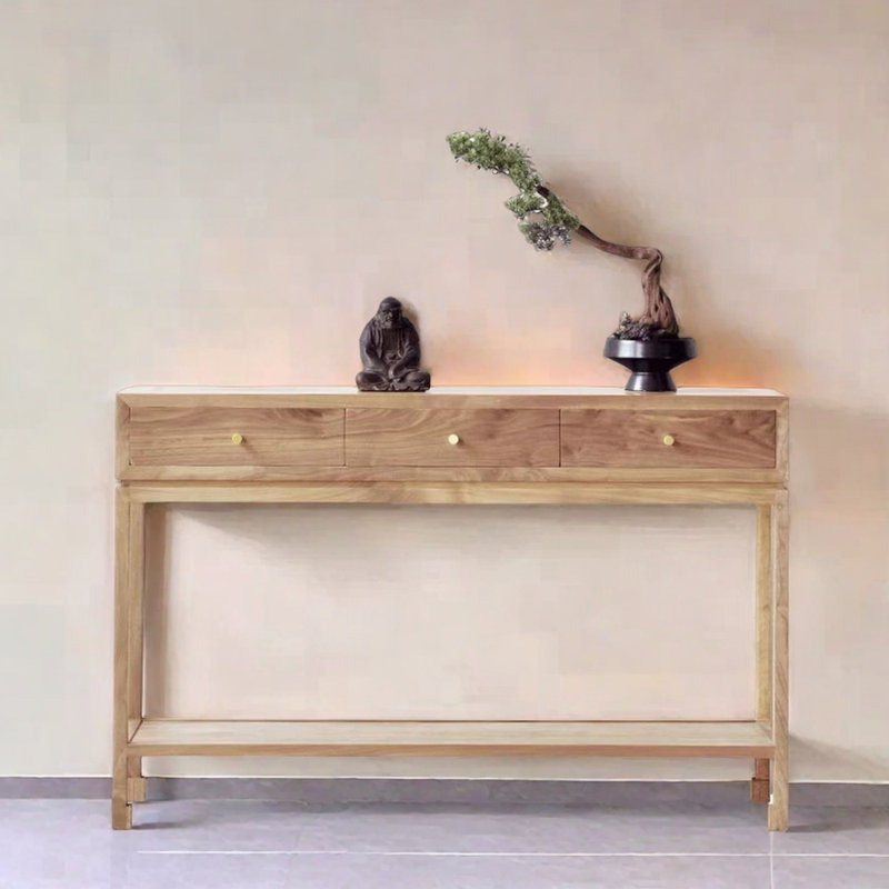 Chinese Solid Old Elm Wood Console Table