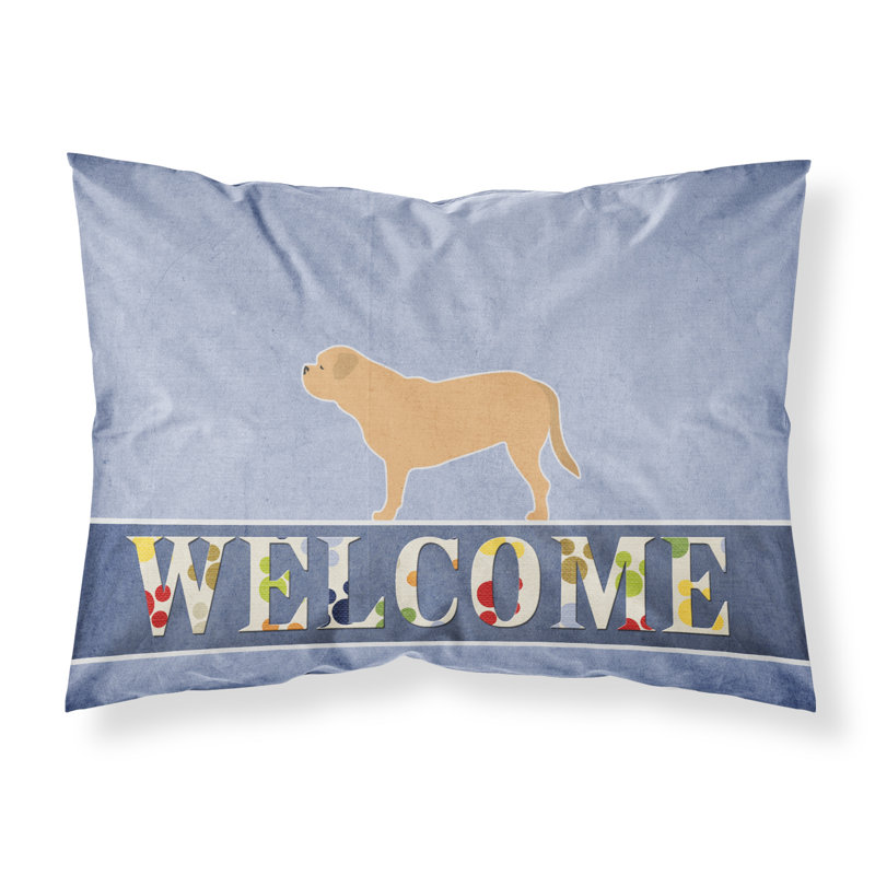 Taie d’oreiller welcome, Dogue de Bordeaux en angle