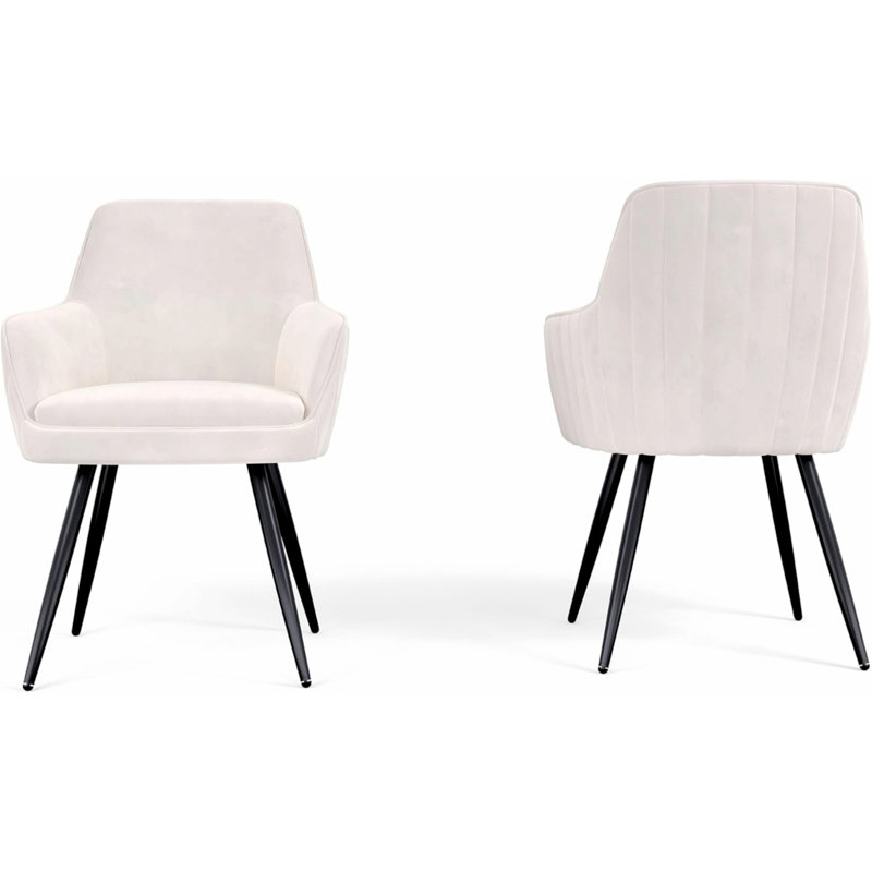 Ensemble de 2 fauteuils rembourrés pour la maison, Blanc