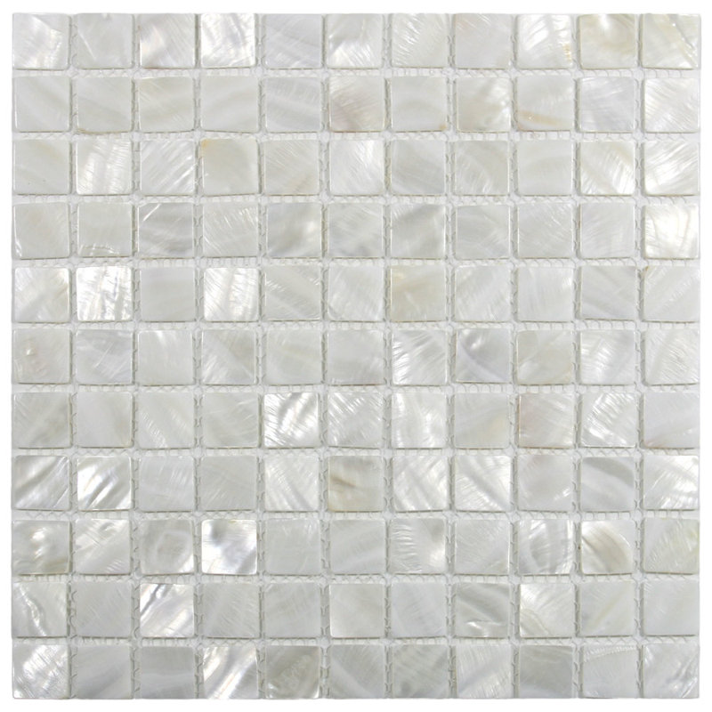 Arctic 1" x 1" White Seashell Mosaic Tile Matte Waterproof Mesh Backed Ideal Backsplashes 1 sq ft